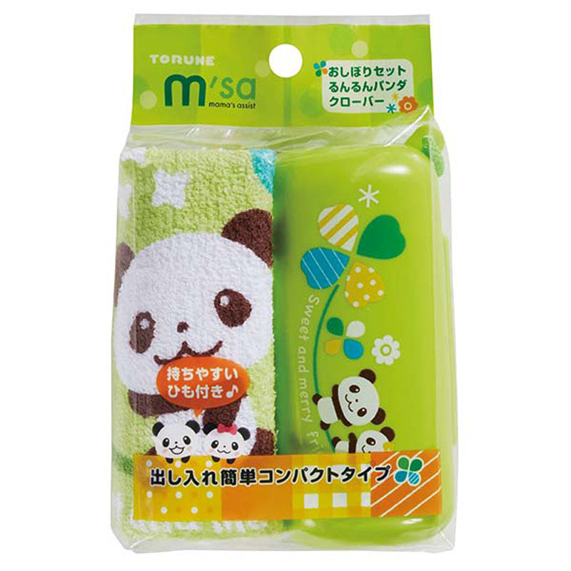 Torune Run-Run Panda Lucky Clover Towel &amp; Case Set