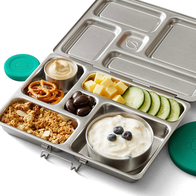 PlanetBox LAUNCH Classic Stainless Steel Bento Lunch Box with 3  Compartments for Adults and Kids (P5002N)