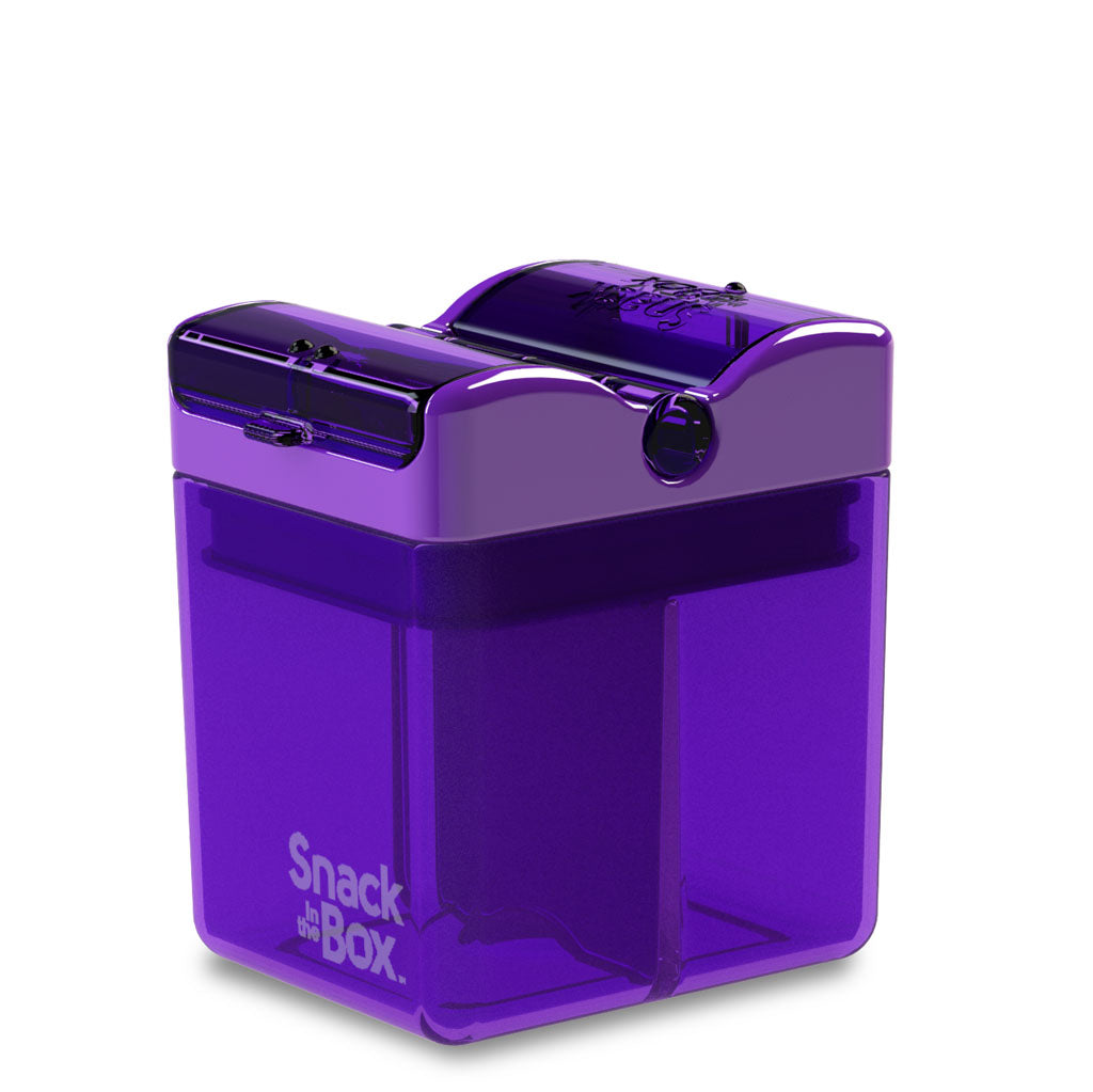 Snack-in-the-Box Reusable Dual-Compartment Snack Box (V3): Purple
