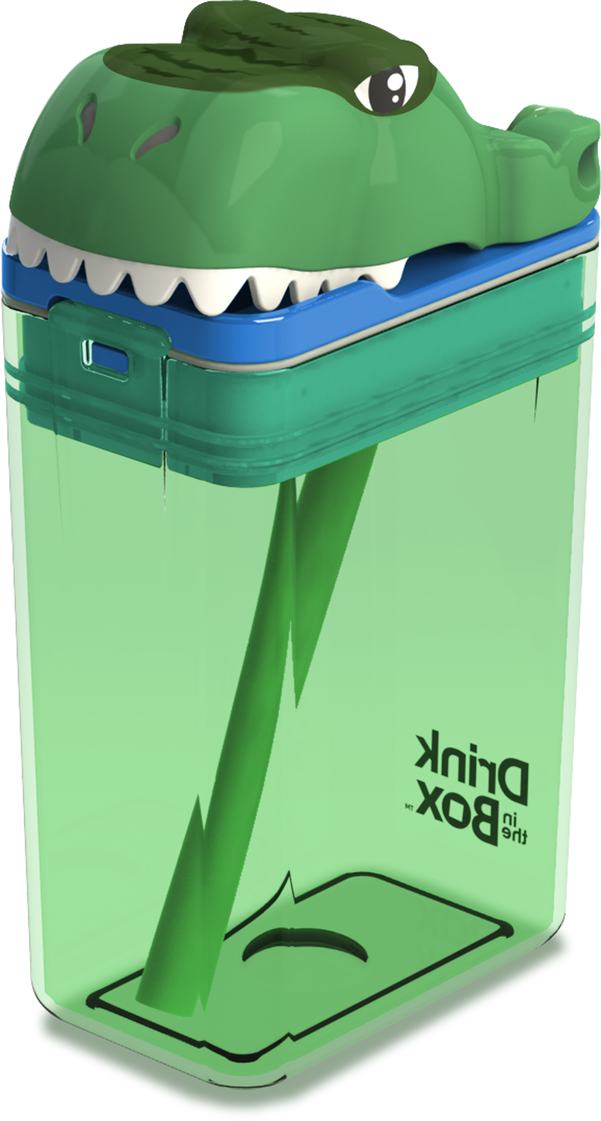 Drink-in-the-Box 8oz Reusable Drink Box: Green T-Rex