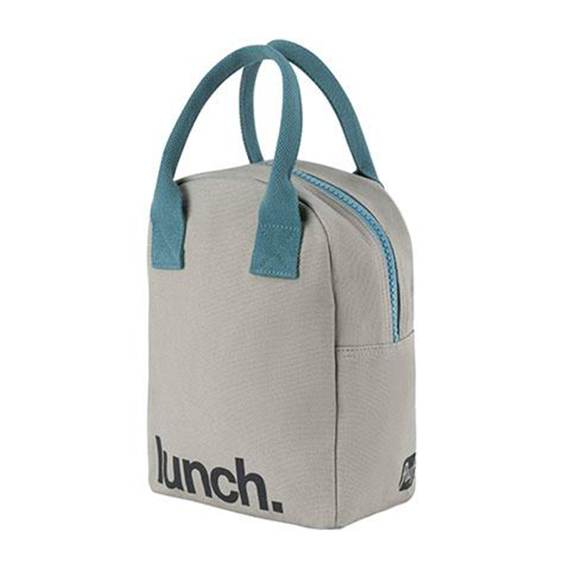 Fluf Zipper Lunch Bag: Lunch Gray Midnight