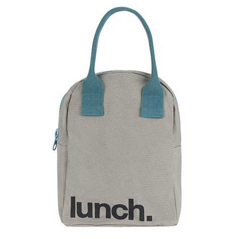 Fluf Zipper Lunch Bag: Lunch Gray Midnight