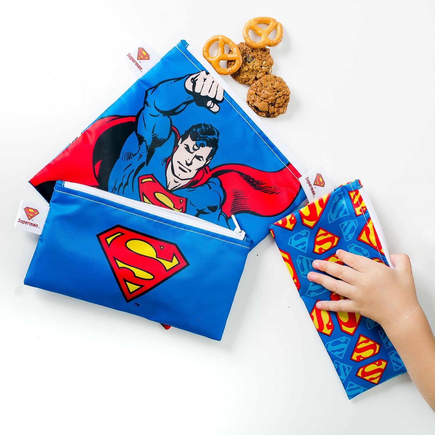 Bumkins Reusable Snack Bags (3 pack): Superman